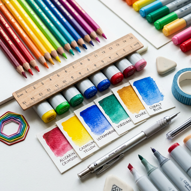 Vibrant Stationery Close Up