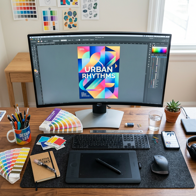 Modern Graphic Design Workspace